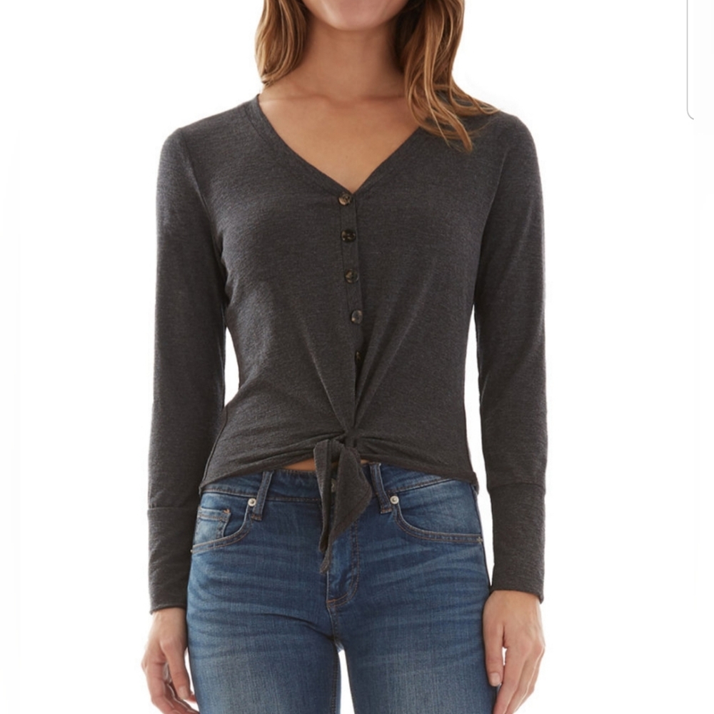 BCX Juniors' Tie Front Cardigan